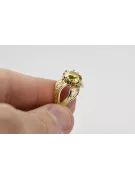 Ring Gelber Peridot 14 Karat Gelbgold Vintage Schmuck vrc135y